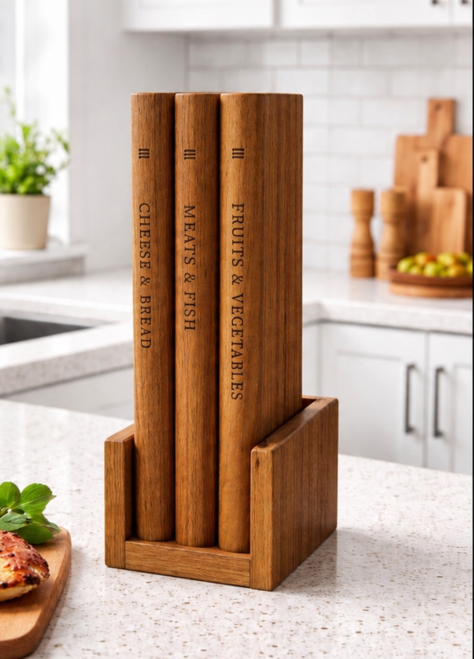 IMG_20260812_154537 Handcrafted Iroko Wood Cutting Board Set (3 Pieces) (unfinished) - Görsel 2